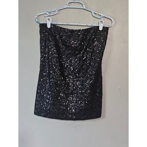 Cabi Black Sequin Tube Top Strapless Party Bodice Womens‎ Medium